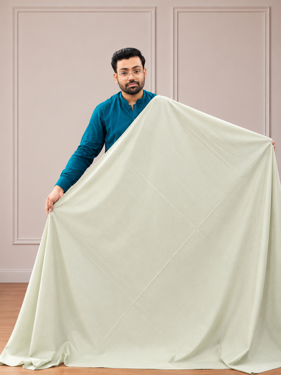 Gents UnStitched Mint Green Premium Soft Cotton Suit