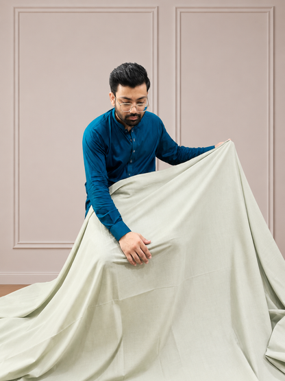 Gents UnStitched Mint Green Premium Soft Cotton Suit