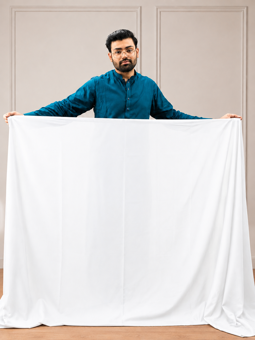 Gents UnStitched White Premium Soft Cotton Suit