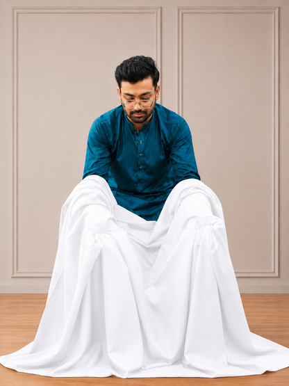 Gents UnStitched White Premium Soft Cotton Suit