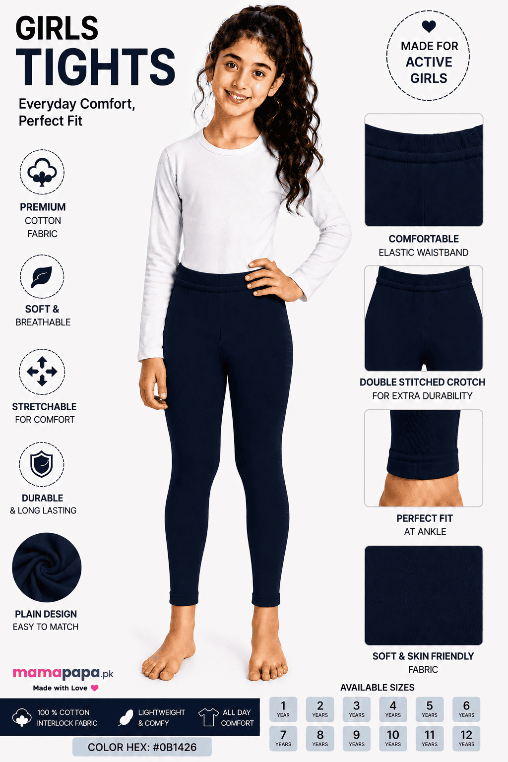 Girls Premium Tights (1-12 Years )