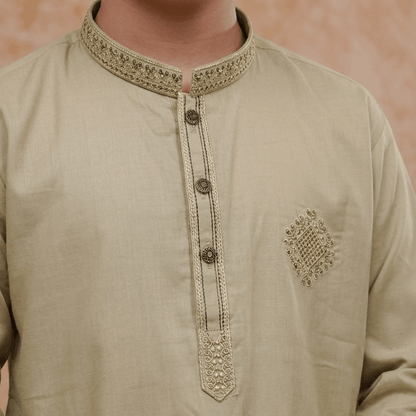 Boys Light Parrot Pajama Kurta | Soft Cotton