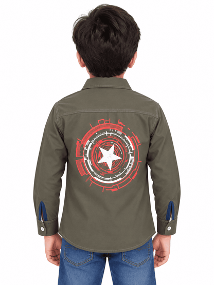 Boys Brown Premium Shirts With inner