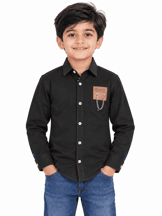 Boys Black Premium Shirts With Inner