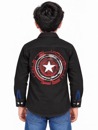 Boys Black Premium Shirts With Inner