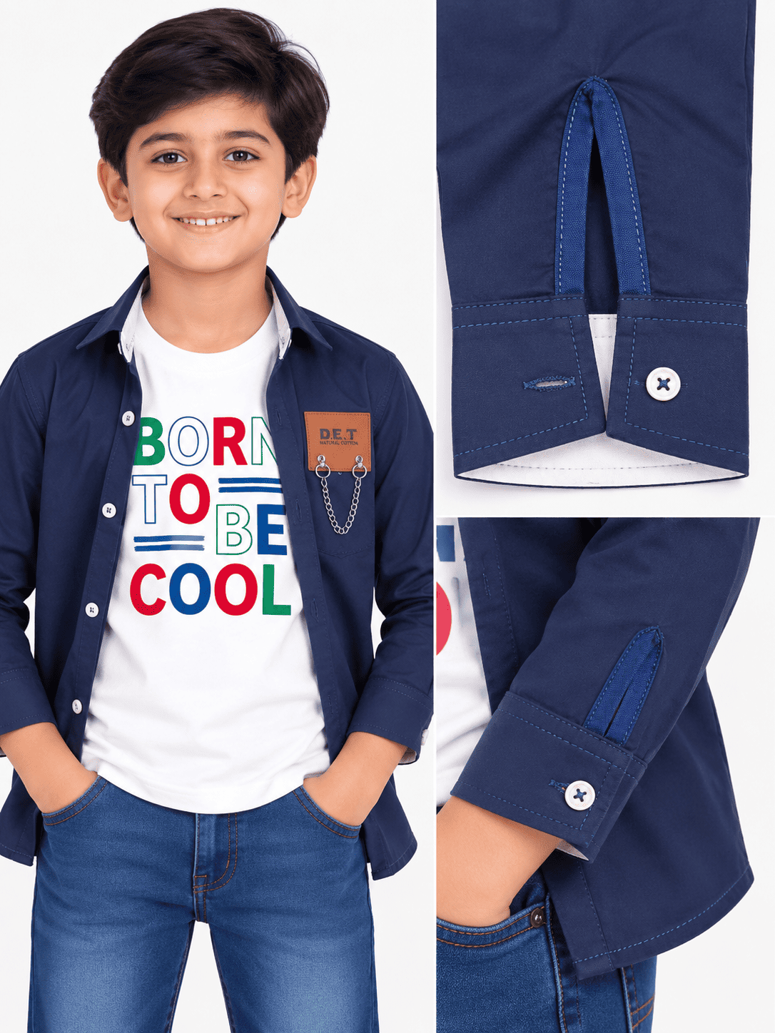 Boys Blue Premium Shirts With inner