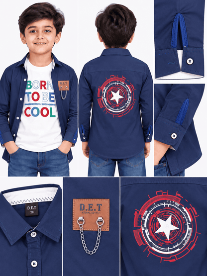 Boys Blue Premium Shirts With inner