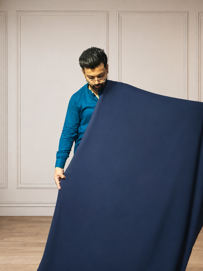 Gents UnStitched Navy Blue Premium Soft Cotton Suit