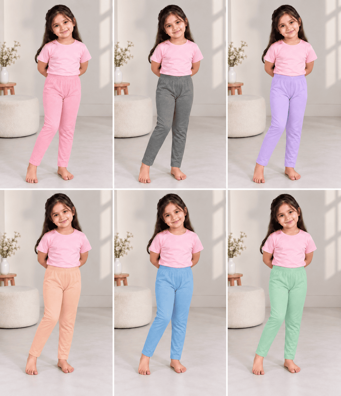 Girls Tights – Pack of 6 Lignt Colors