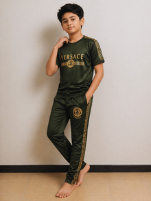 Boys Green Premium TrackSuits