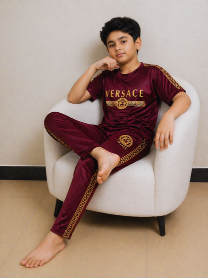 Boys Mehroon Premium TrackSuits