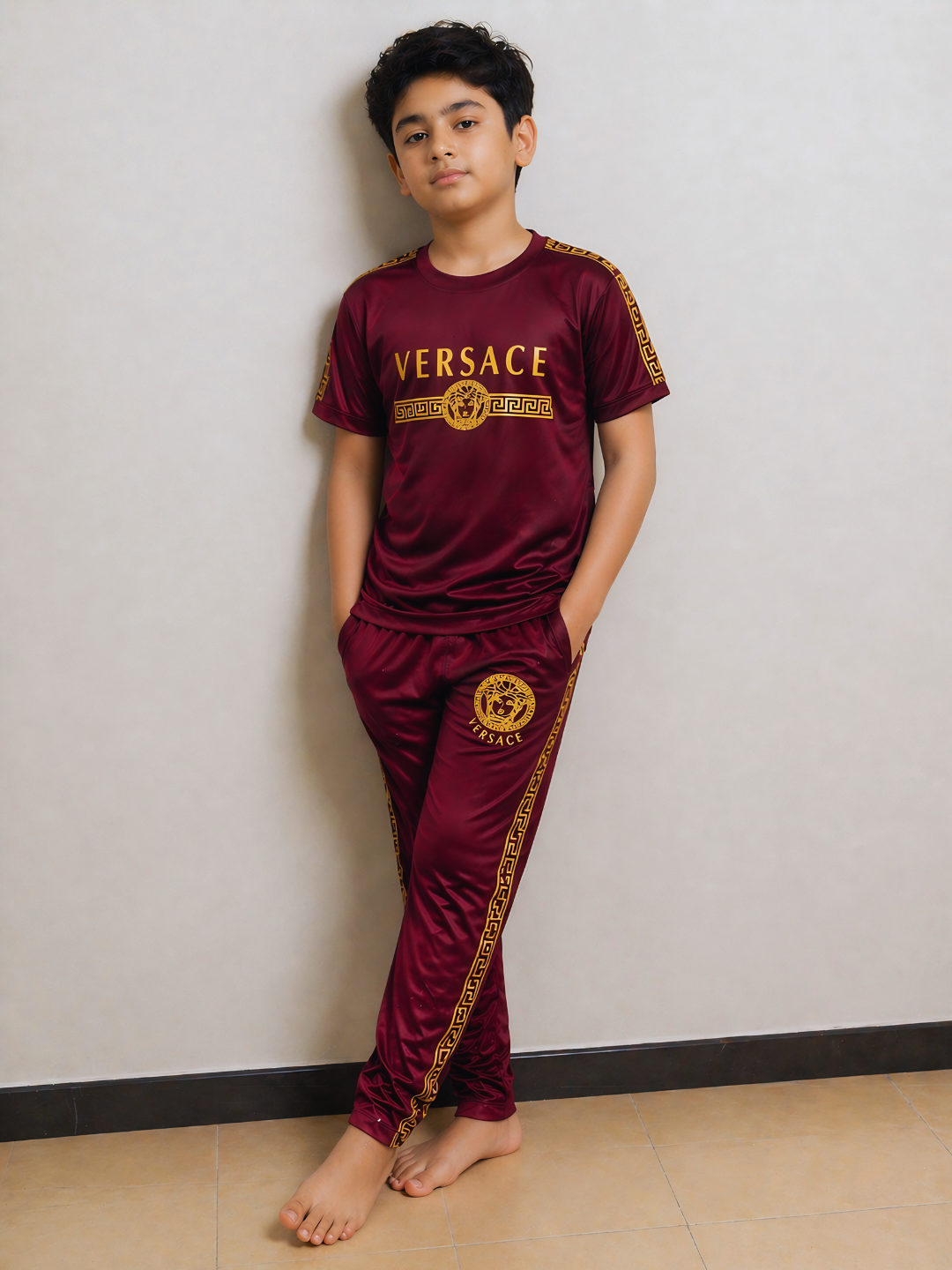 Boys Mehroon Premium TrackSuits