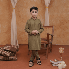Boys Mendhi Kurta Pajama | Soft Cotton