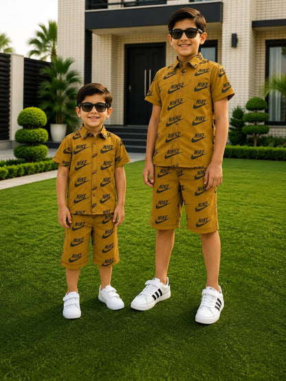 China Diamond Linen Niker Shirts For Kids