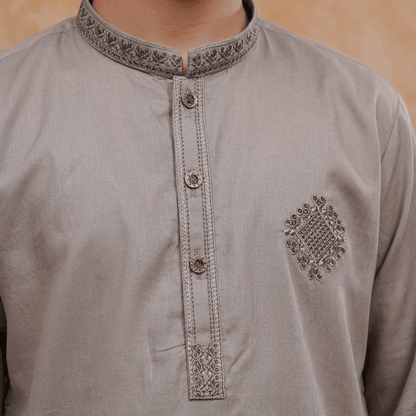 Boys Silver Kurta Pajama | Soft Cotton
