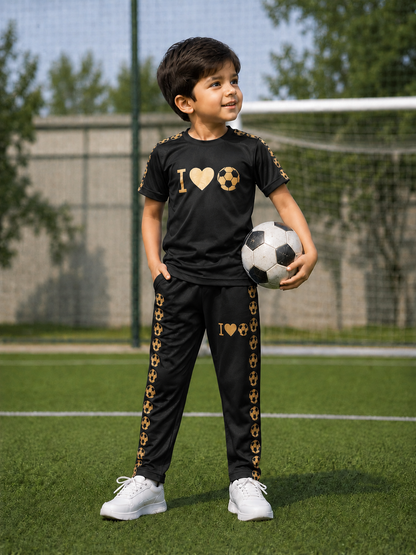 Football Lover Black Both Boya&Girls Premium Tracksuits