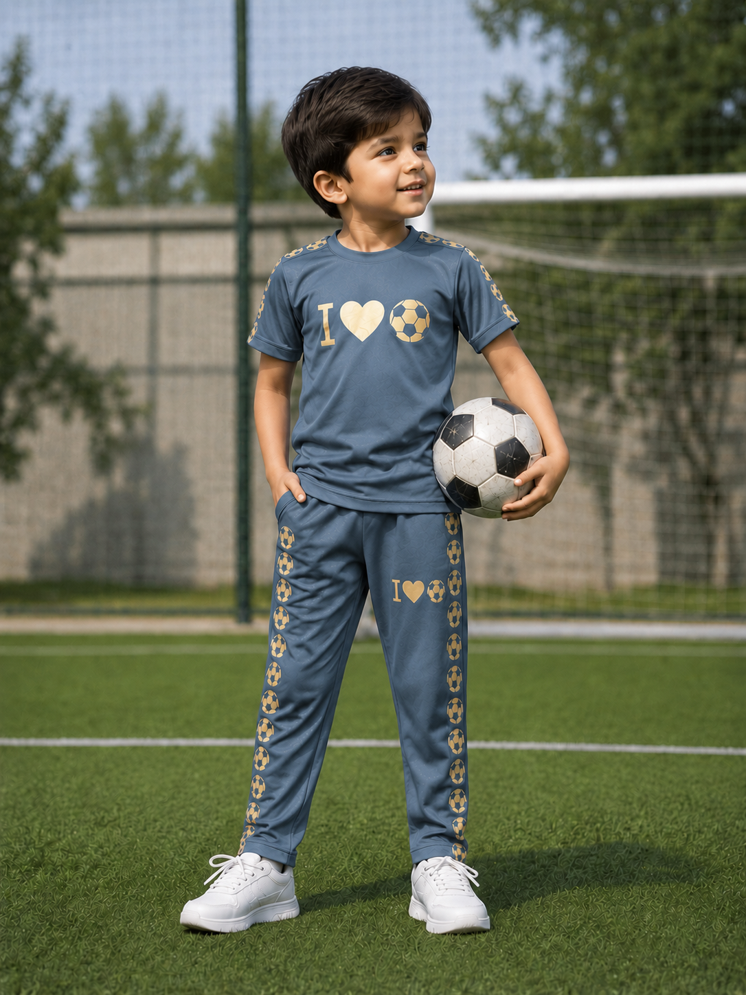 Football Lover Grey Both Boya&Girls Premium Tracksuits