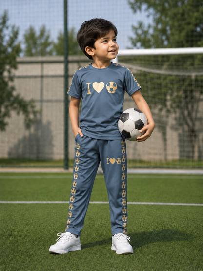 Football Lover Grey Both Boya&Girls Premium Tracksuits
