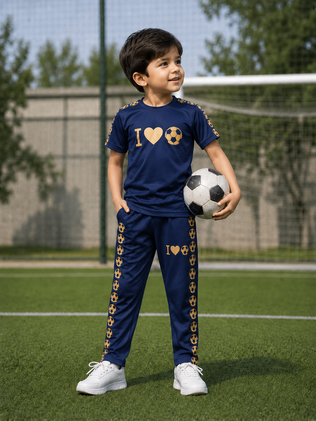 Football Lover Navy Blue Both Boya&Girls Premium Tracksuits