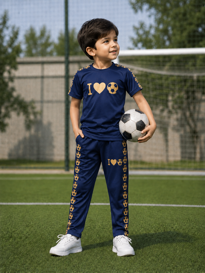 Football Lover Navy Blue Both Boya&Girls Premium Tracksuits