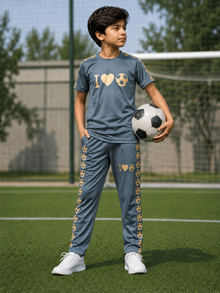 Football Lover Grey Both Boya&Girls Premium Tracksuits