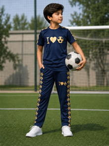 Football Lover Navy Blue Both Boya&Girls Premium Tracksuits