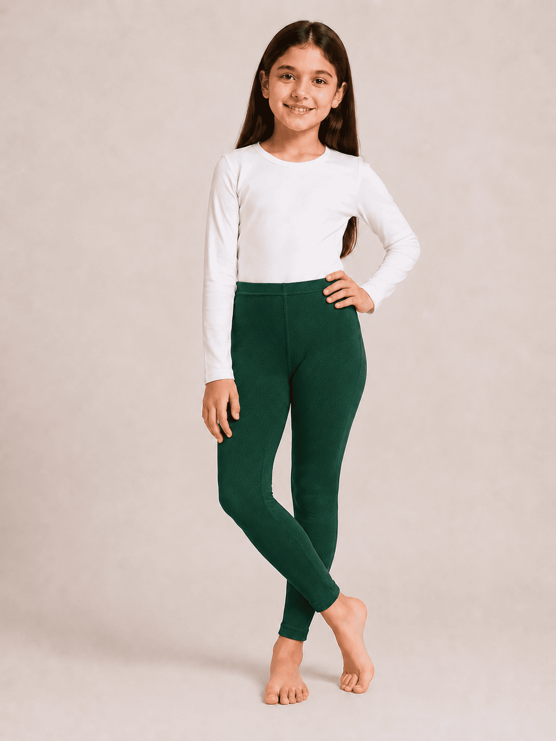 Green Color Family (1-12 Years Girls Tights)