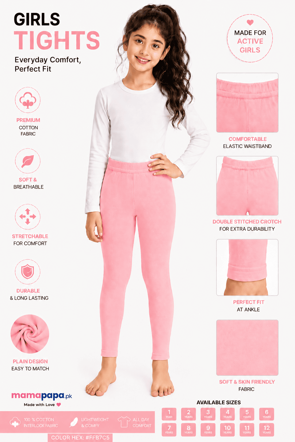 Girls Premium Tights (1-12 Years )