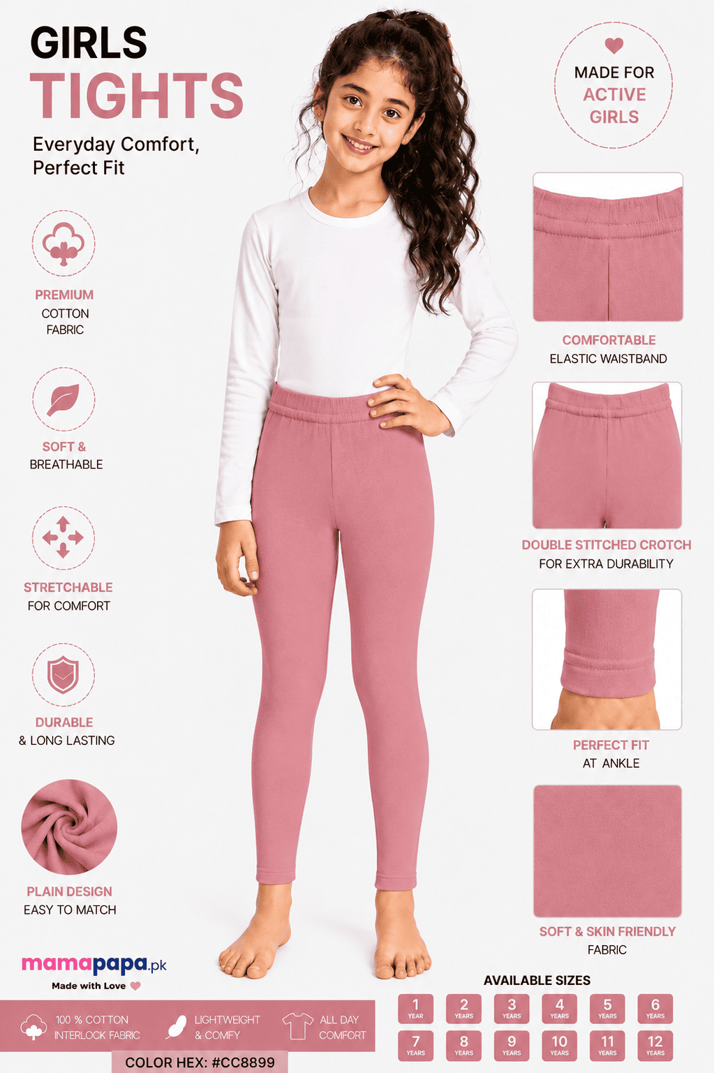 Girls Premium Tights (1-12 Years )