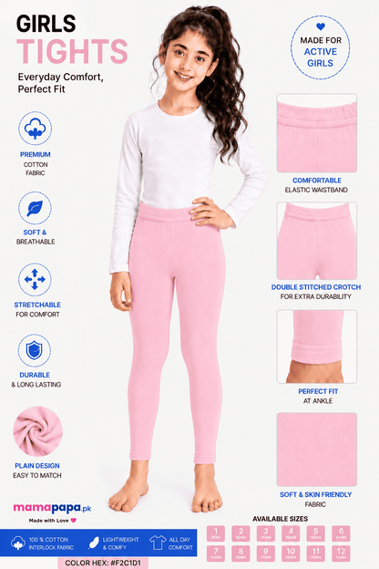Baby Pink Girls Tigths (1-12 Years)