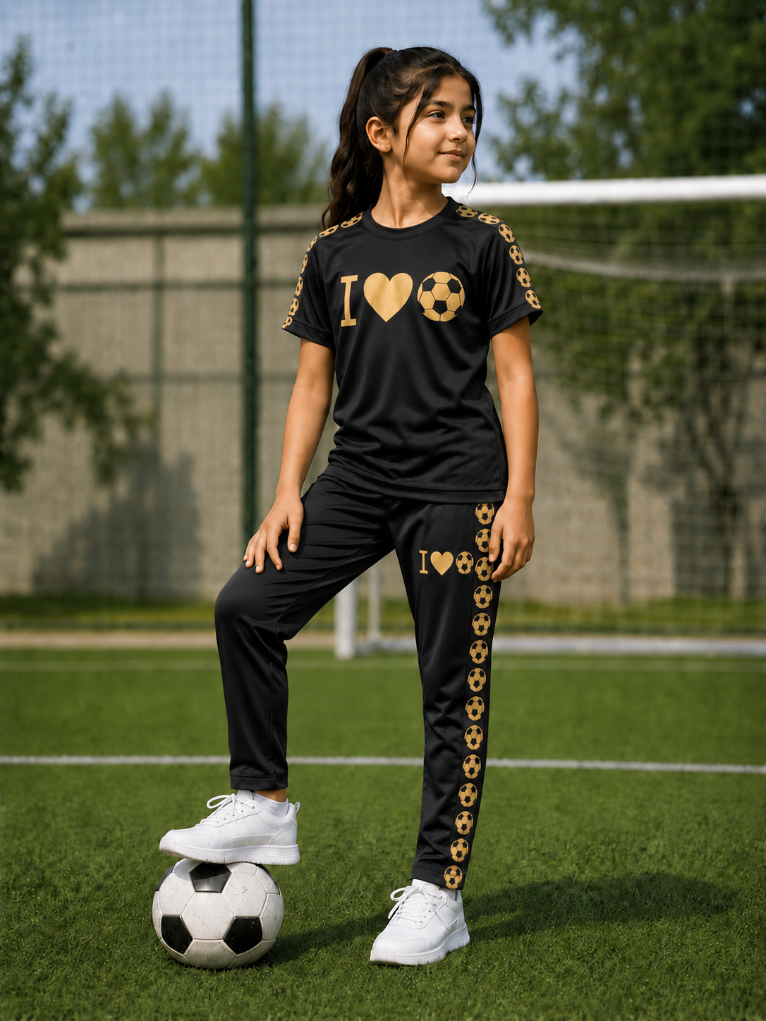 Football Lover Black Both Boya&Girls Premium Tracksuits