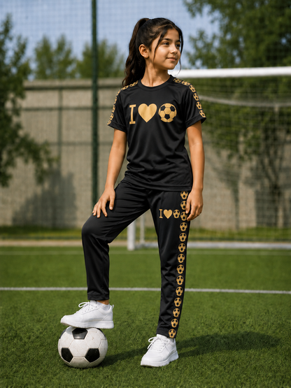 Football Lover Black Both Boya&Girls Premium Tracksuits