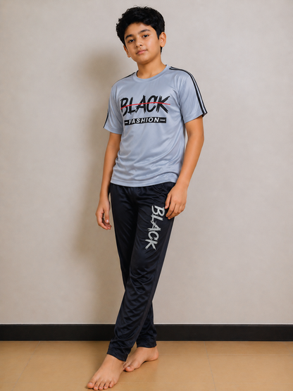 Boys Premium Grey&Black Tracksuits