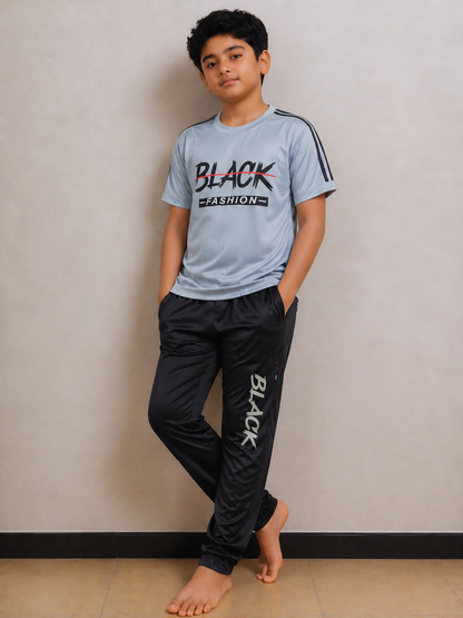 Boys Premium Grey&Black Tracksuits