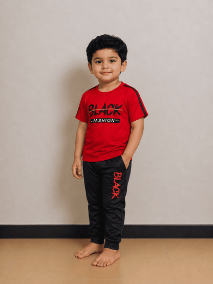 Boys Premium Red&Black Tracksuits