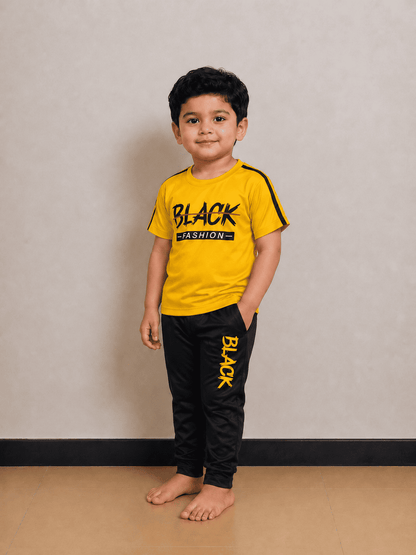 Boys Premium Yellow&Black Tracksuits