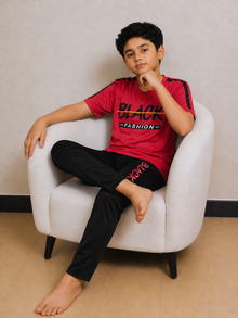 Boys Premium Red&Black Tracksuits