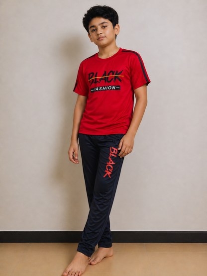 Boys Premium Red&Black Tracksuits