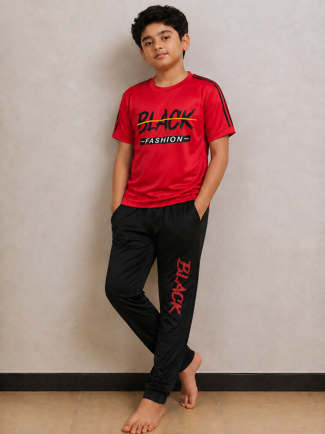 Boys Premium Red&Black Tracksuits