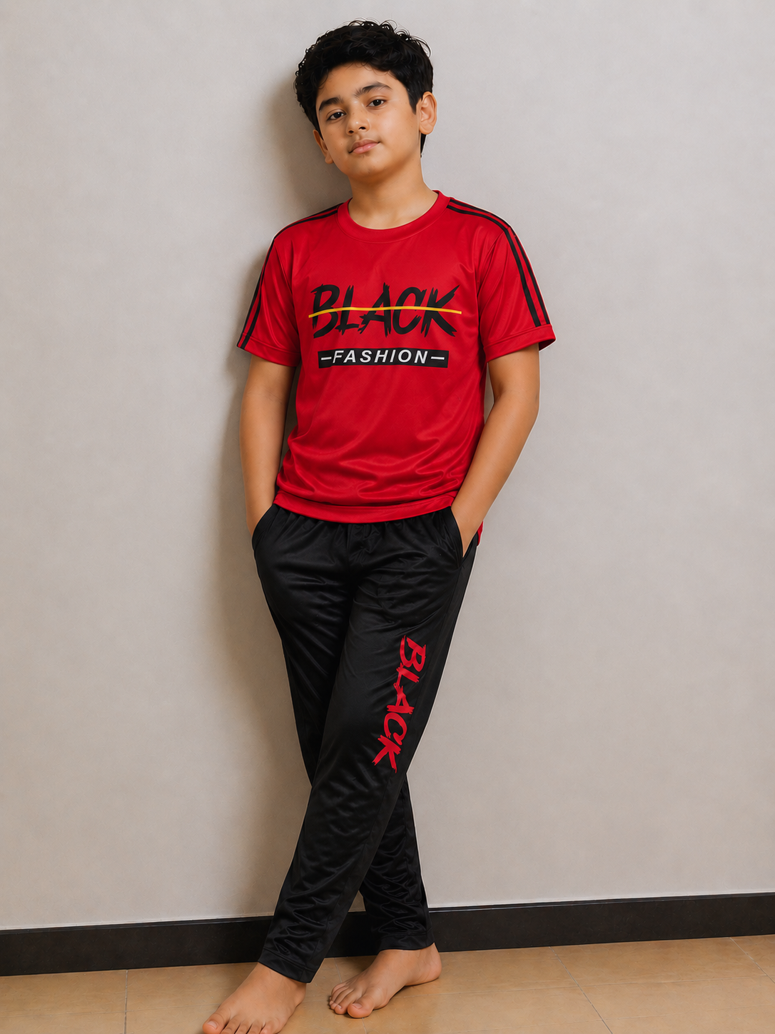 Boys Premium Red&Black Tracksuits