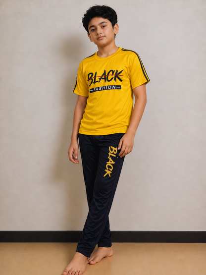 Boys Premium Yellow&Black Tracksuits