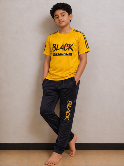 Boys Premium Yellow&Black Tracksuits