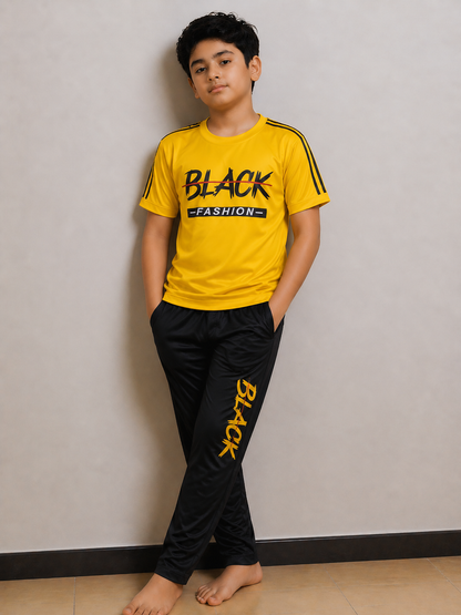 Boys Premium Yellow&Black Tracksuits